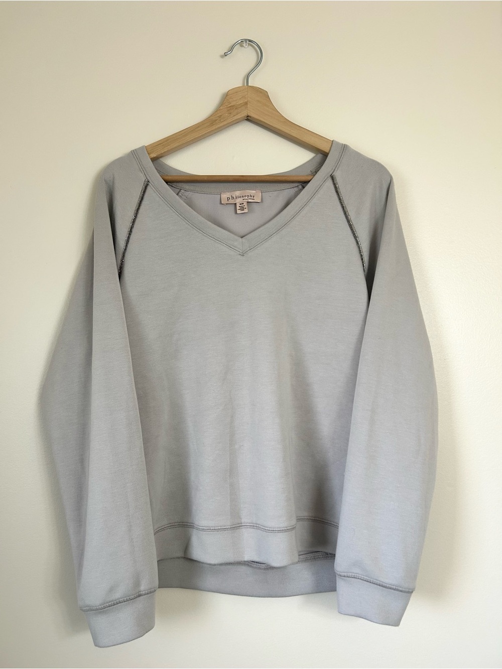 Philosophy Raglan V‑Neck Pullover Sweater